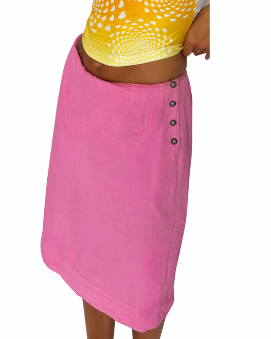 SIZE 2- DESIGNER - PINK NYLON SKIRT